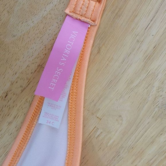 Relisting! Victorias Secret Push Up Fringe Strap Bikini Swim Top Orange 34C - Picture 9 of 13